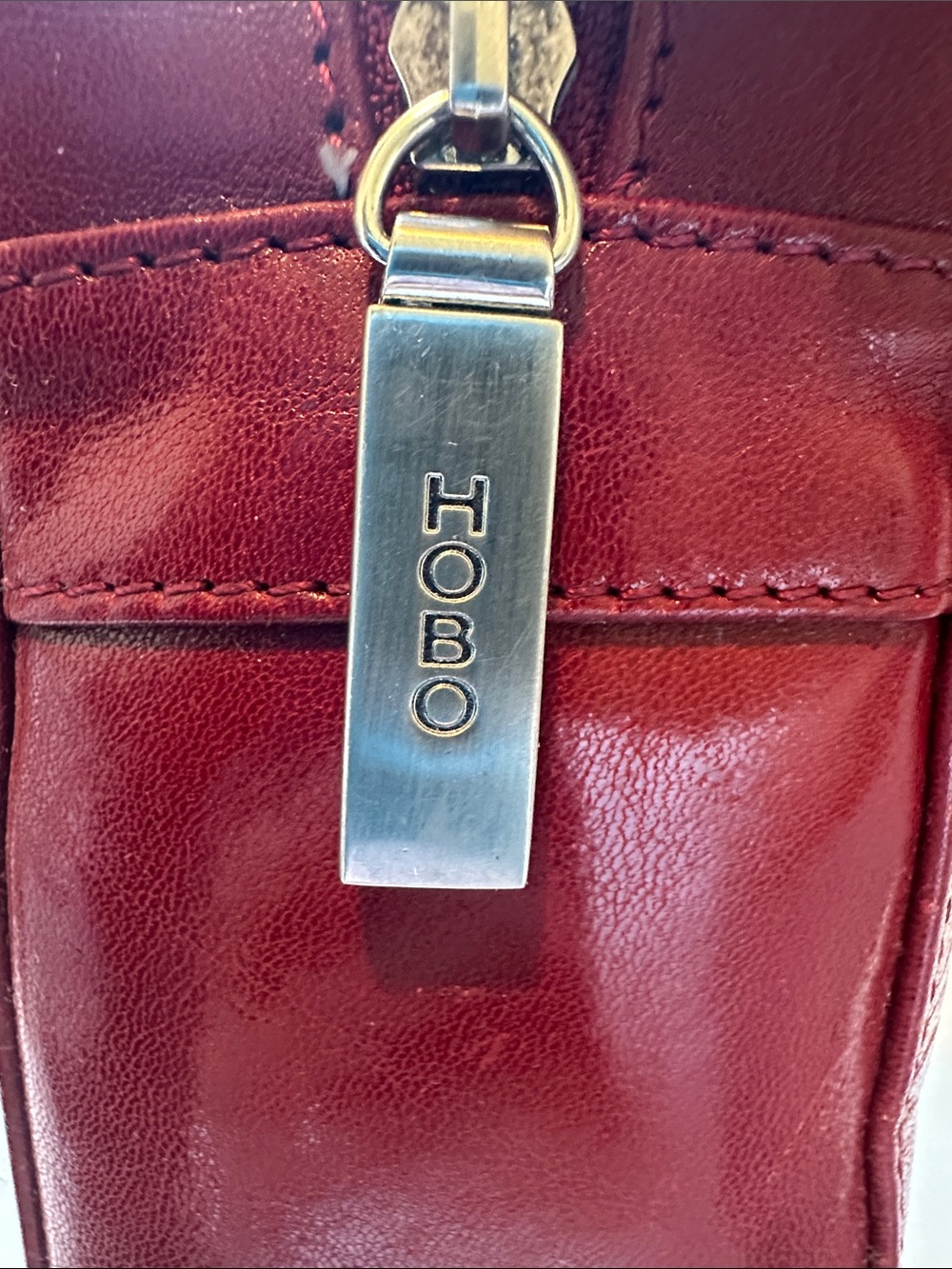 HOBO INTERNATIONAL Red Leather Zip-Top Handbag - Picture 9 of 15